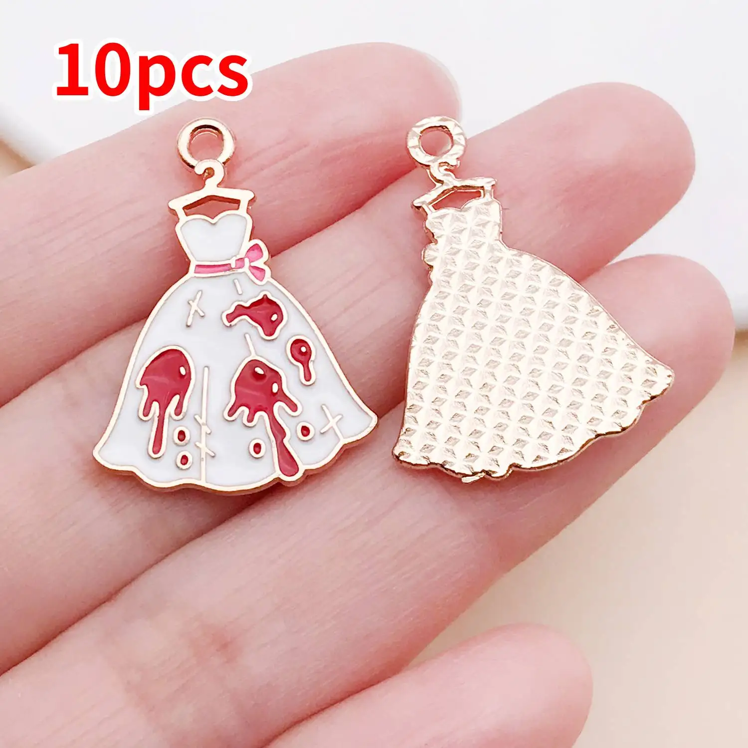 10pcs Creative Cute Ghost Enamel Charms for DIY Jewelry