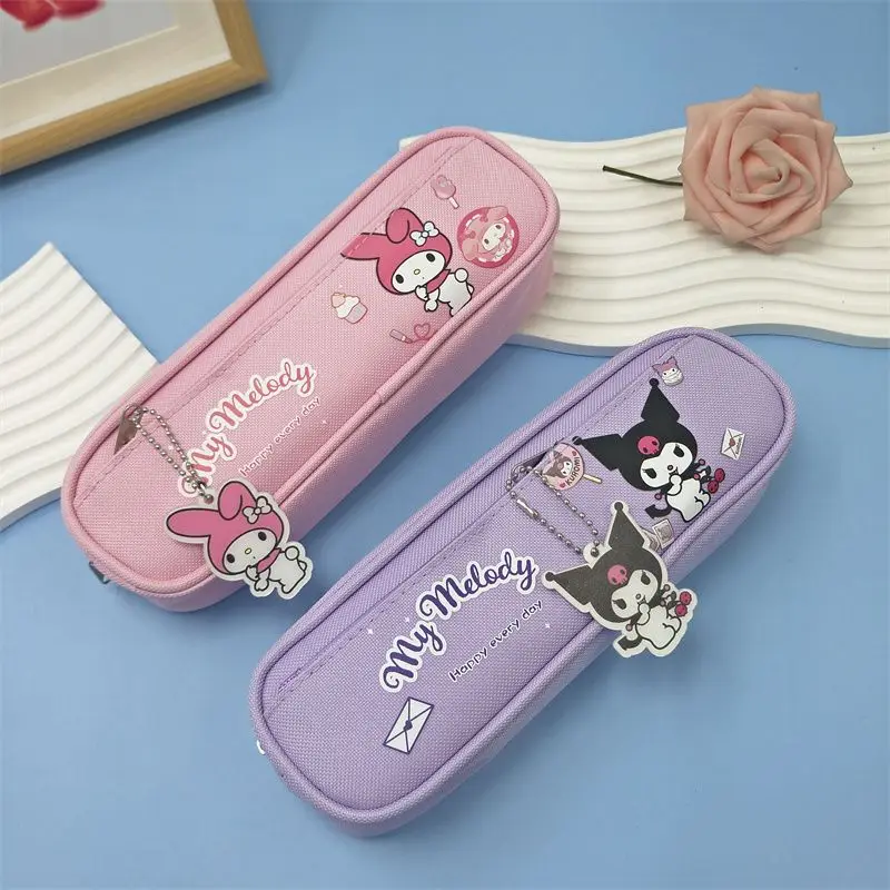 

New Sanrio anime cartoon cute Kuromi My Melody Cinnamon Roll student pencil case cute Kuromi pencil bag boy girl pencil box gift