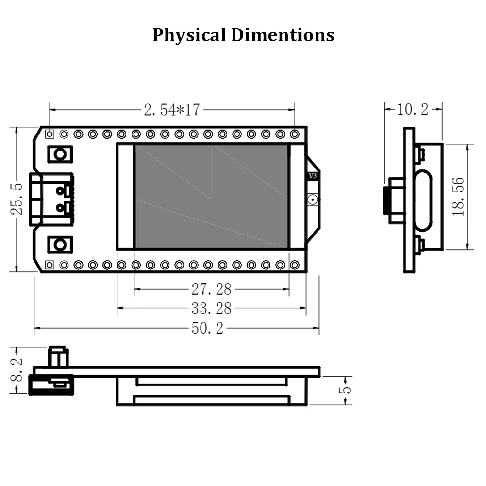 Papan pengembangan Node LoRa32 IoT Board 0.96 inci OLED SX1262 Wifi BLE ESP32 V3 papan Dev antena 868/915Mhz versi ditingkatkan