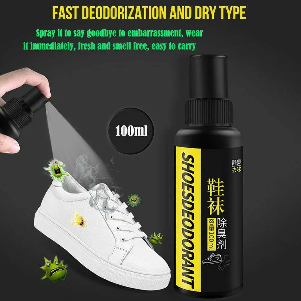 Shoes Deodorizer Spray Silver Ion Foot Odor Eliminator Antibacterial Sneaker Fresh Scent Anti Sweat Odor Neutralizer Quick Dry