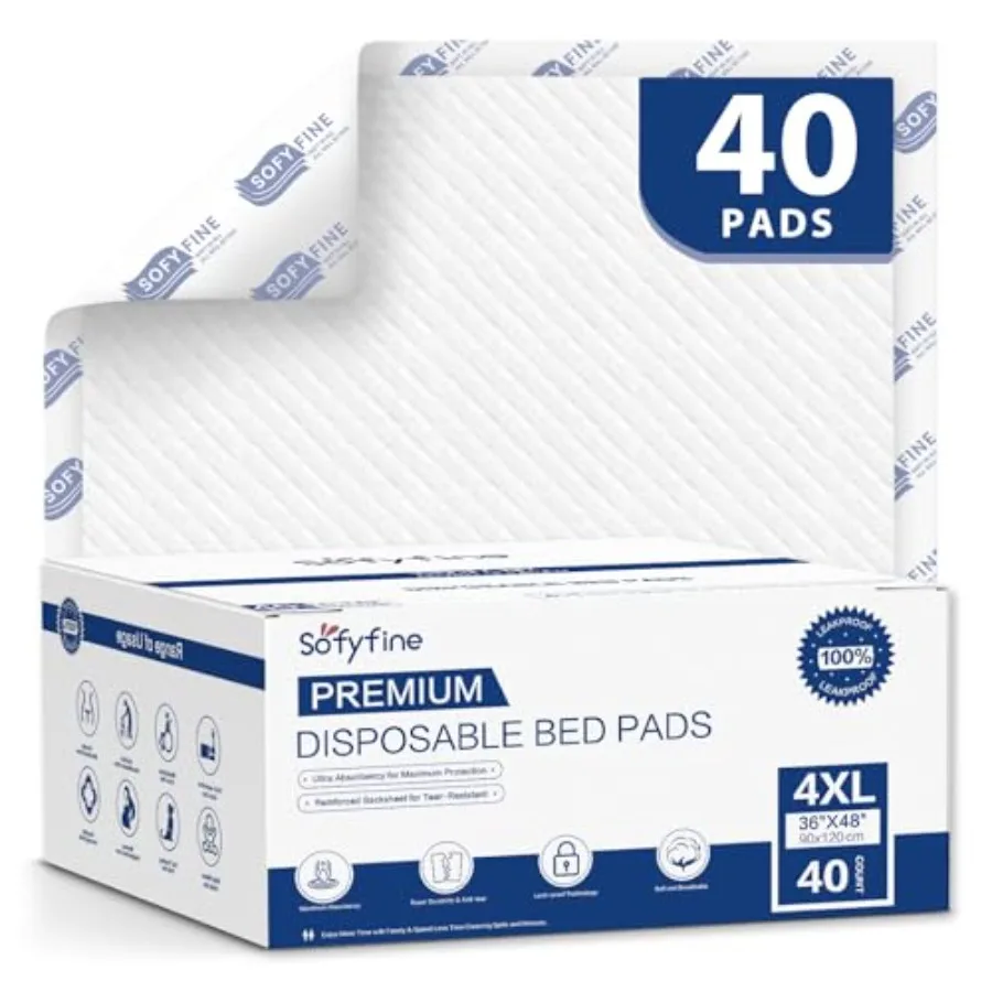 

Disposable Adult Underpads 36x48 XXL Extra-Large Incontinence Bed Pads Mattress Protector Pee Pads for Adults Bed Protection Tr