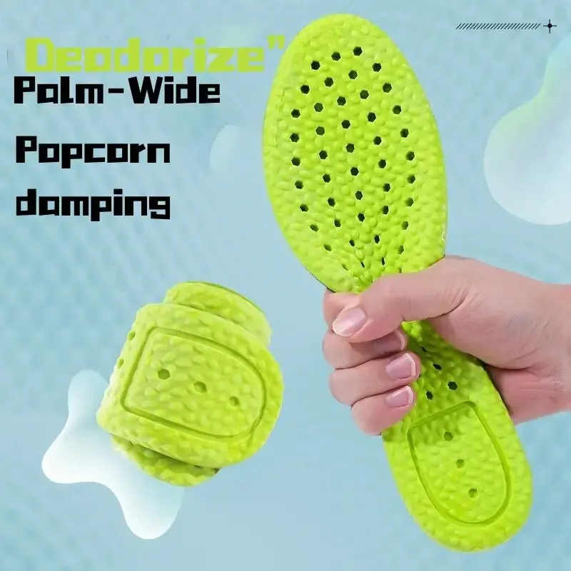 Mugwort Deodorizing Insoles Super Soft Antibacterial Sports Shock Absorbing Breathable Sweat Absorbing