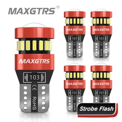 5x Flash Strobe T10 194 168 Led Bulb w5w 3014 Chip Car Clearance Lights Reading Interior License Plate Lamp White Red Yellow