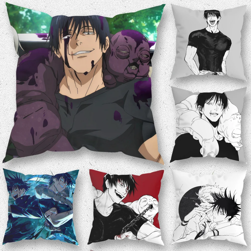 

Toji Fushiguro Jujutsu Kaisen Pillow Case For Home Bedroom Room Decoration Living Room Sofa Cushion Cover Suitable