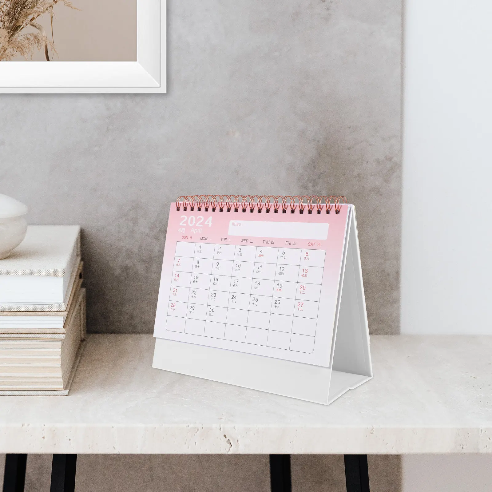 

Standing Calendar Office Desk Decoration Desktop Monthly Ornament Mini Calendars Small