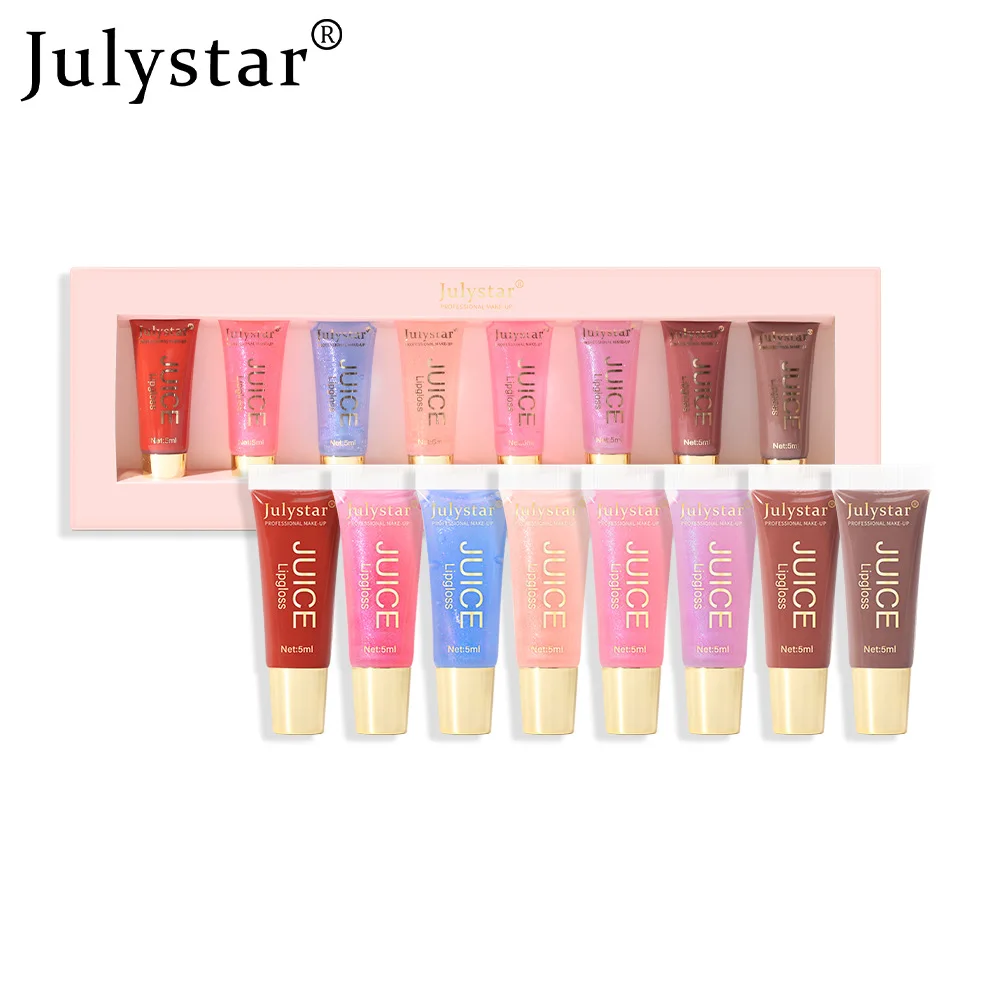 Julystar 8 Stks/doos Lippenbalsem Langdurige Hydraterende Zachte Buis Lipgloss Lip Verhelderende Vrouwelijke Make-Up Cosmetisch Feest Dagelijks