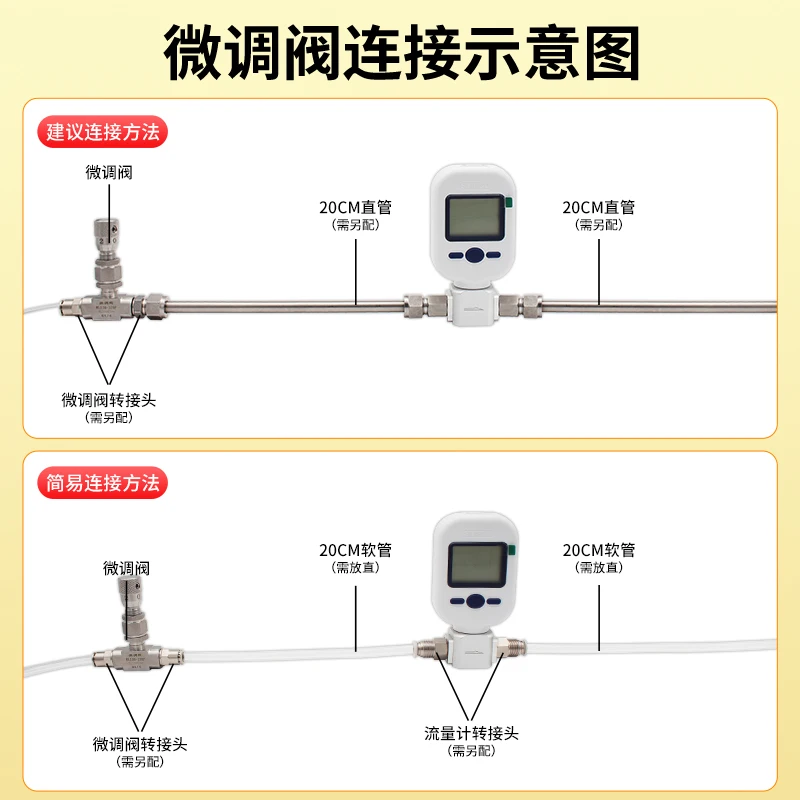 MF5706 MF5708 MF5712 Digital Gas Flow Meter Digital Gas Mass Air Nitrogen Oxygen Flow Rate Meter
