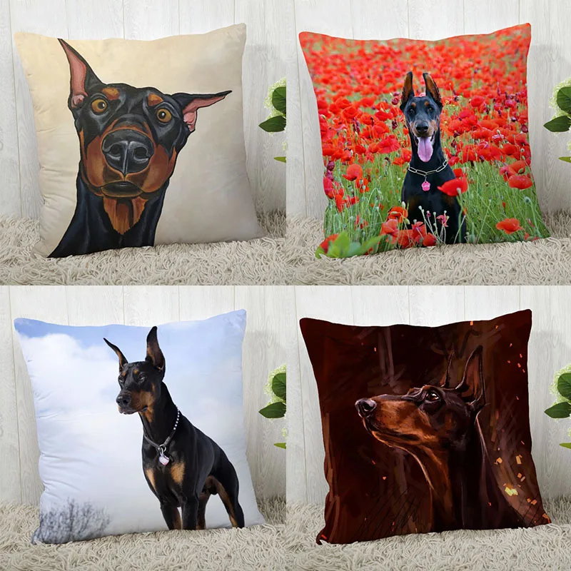 Pillowcase Doberman Pinscher  Modern Home Living Room Decoration  