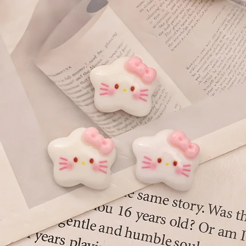 50 قطعة من سحر أظافر Hello Kitty Star - نجوم راتينج لامعة ثلاثية الأبعاد لتقليم الأظافر السحرية Kawaii