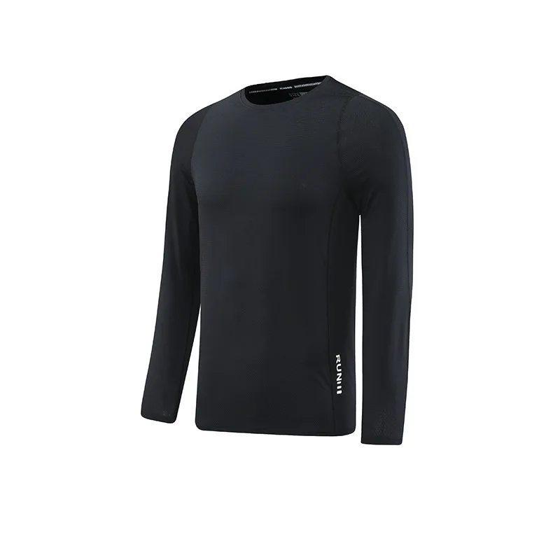 Men's Sports Fitness Long Sleeve Outdoor Badminton Quick Dry Training Shirt Casual Thin Running Top Bodybuilding Sportswear