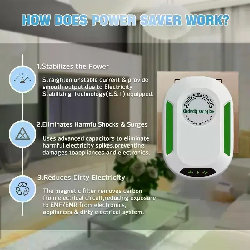 Intelligent Electricity Saving Box With Voltage Stabilization Efficient Power Saving For Home Office Daily Use