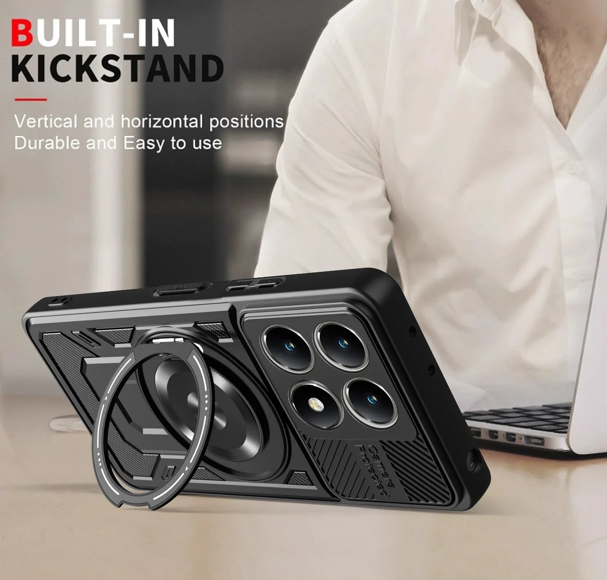 حافظة حلقية مغناطيسية قوية مضادة للخبط لهاتف Xiaomi 15T Pro 5G Xiaomi15t Xiao Mi 15t Mi15t 15tpro