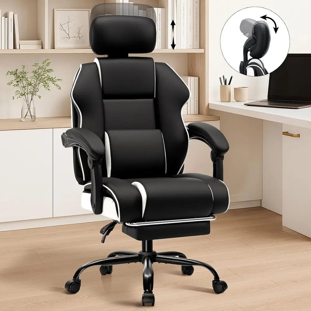 

400lbs Computer Oice Chair or Teens Ergonomic Oice Chair with oot Rest Reclining Desk Chair with Adjustable rest,Linkage Armrest