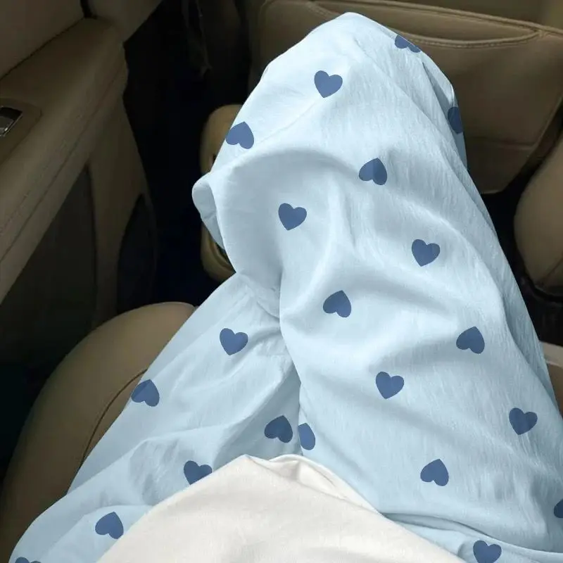 กางเกงนอนลายการ์ตูนผ้าไหมนมใหม่สำหรับฤดูร้อน ทรงหลวม สไตล์สบายๆ เหมาะสำหรับใส่เดินเล่น น่ารัก ตกแต่งบ้าน ชุดลำลองสำหรับผู้หญิง