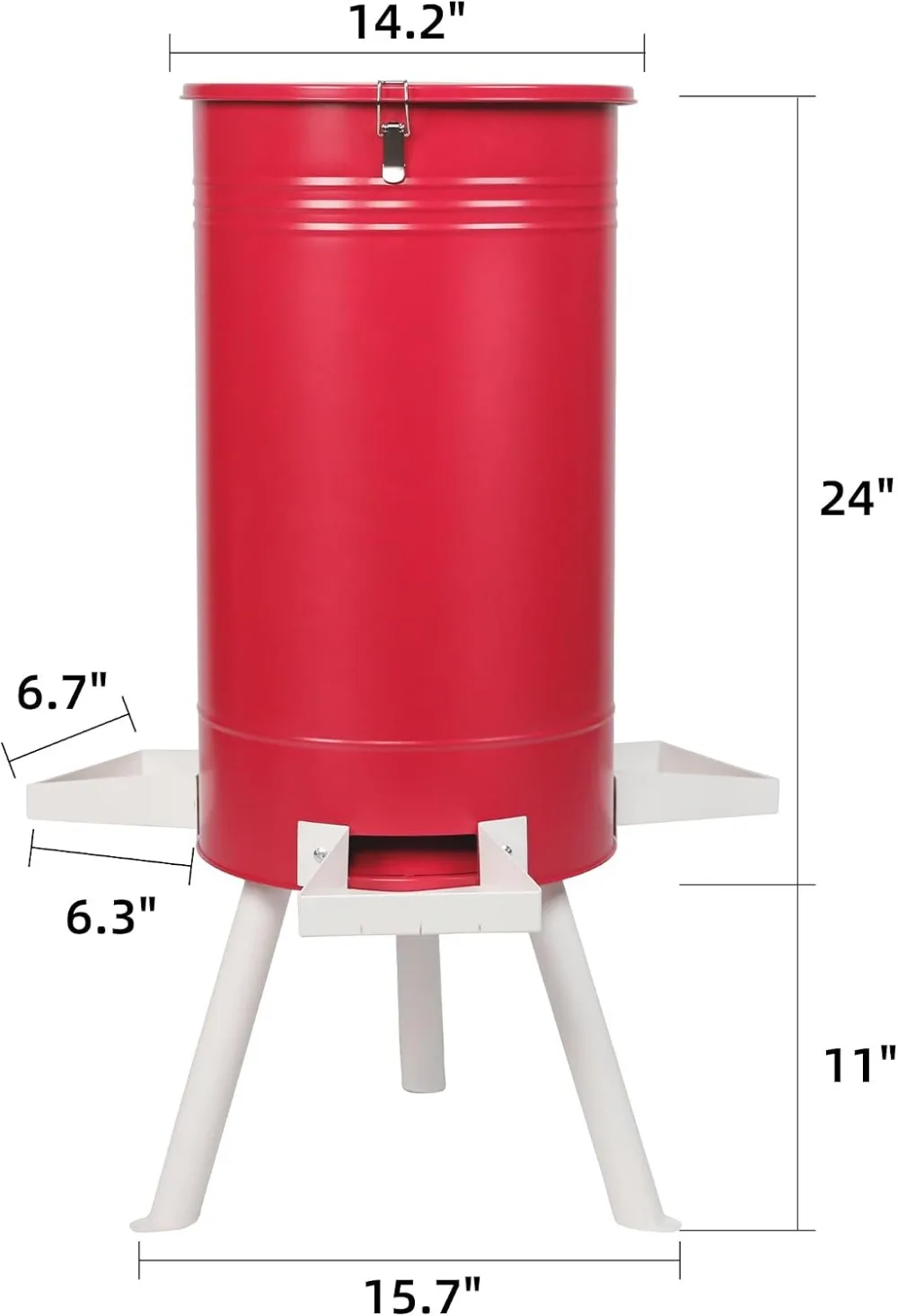 50-75 LB Large Metal Hunting Game Feeder, Heavy Duty Free Standing Deer Feeder, Portable Gravity Automatic Dispenser, Weather-Proof view 6