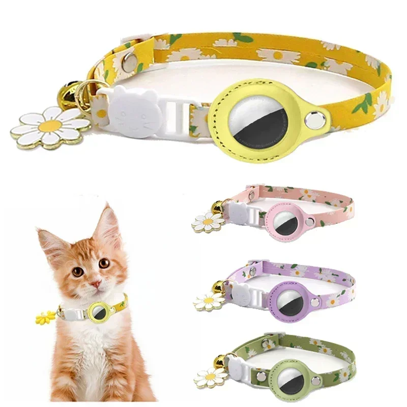 Lovely Aritag Protective Case Anti-Lost Cat Collar Adjustable Kitten Collar with Bell Light Weight Puppy Necklace Pet Supplies