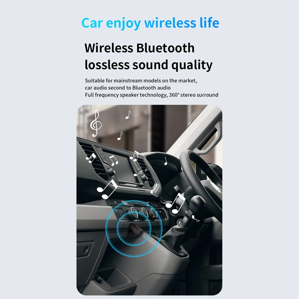 Car Bluetooth 5.4 Aadapter FM USB Transmitter Receiver Handsfree Call Auto LED Display Audio Music Wireless Receiver