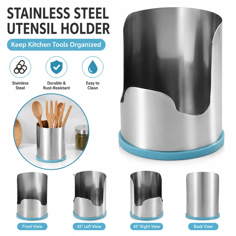 Kitchen Appliances Storage - 1/2pcs Stainless Steel Utensil Holder Rust