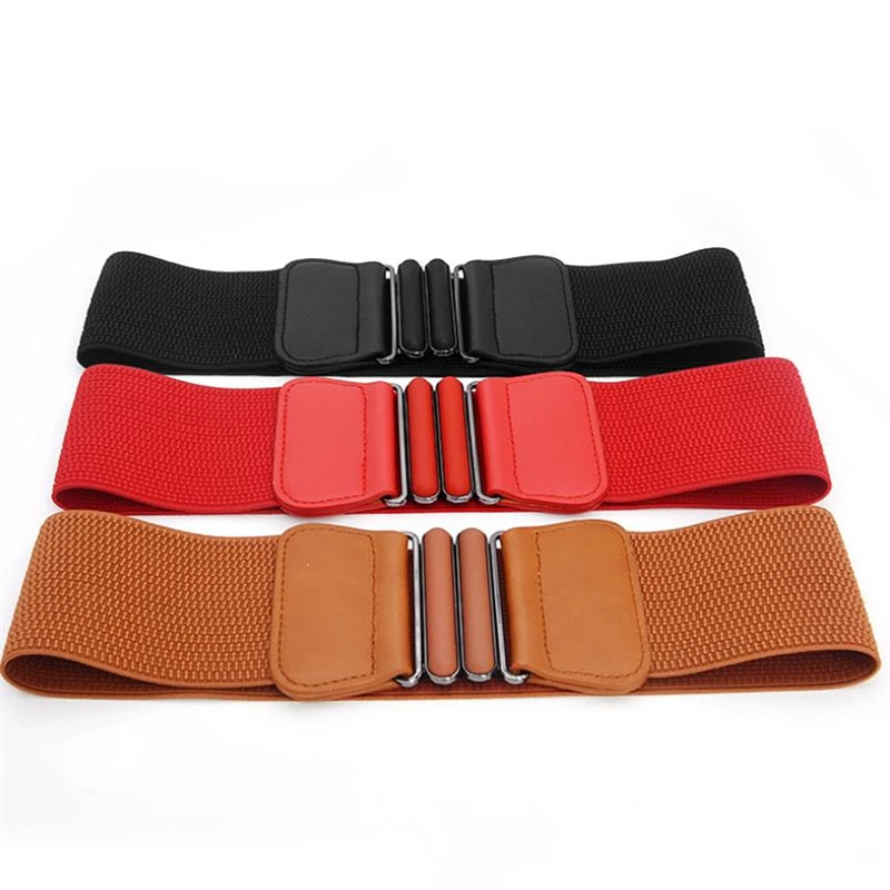 Fashion Brand Waist Belts Women Lady Solid Stretch Elastic Wide Belt New Dress Adornment For Women Waistband