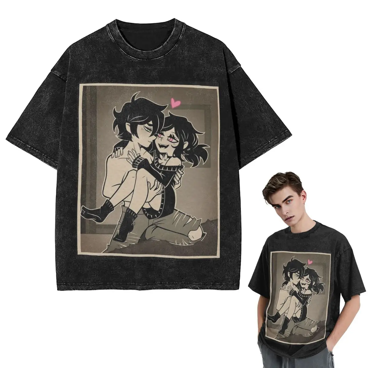 

Streetwear T-Shirts Ashley And Andrew The Coffin Of Andy And Leyley Washed T Shirt Short Sleeve T-Shirt Tops Tees for Men Women