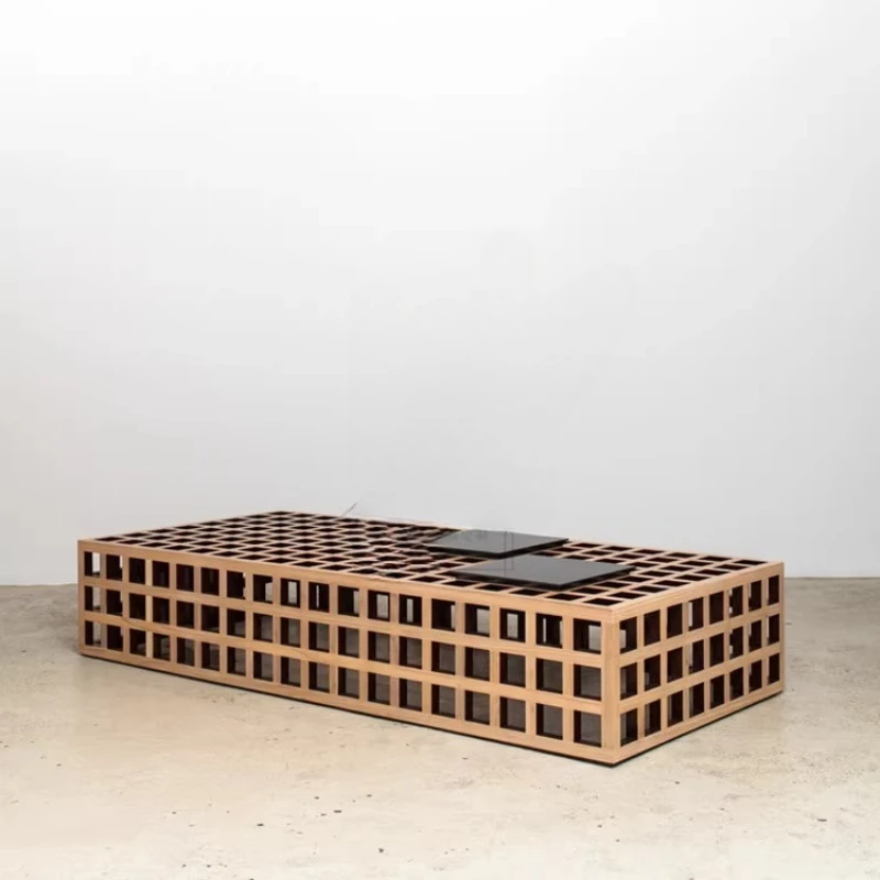 

Nordic solid wood living room coffee table designer sales department model simple modern hotel club tea