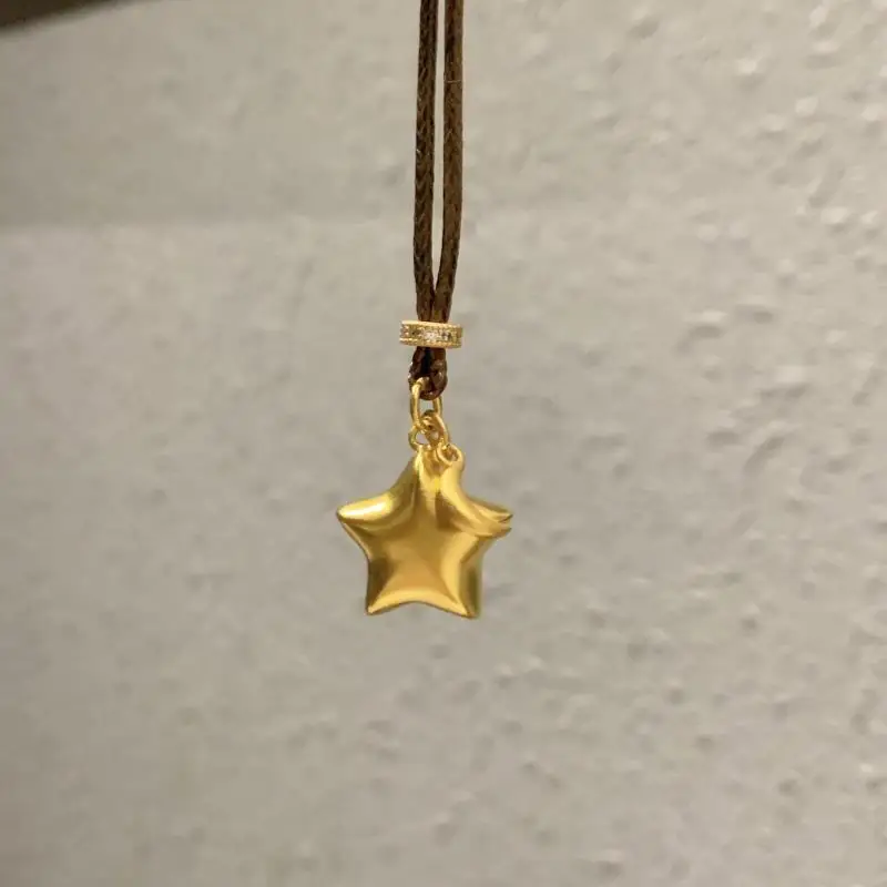 

Classic minimalist matte pendant stereoscopic origami star moon pendant necklace women's collar chain banquet jewelry gift