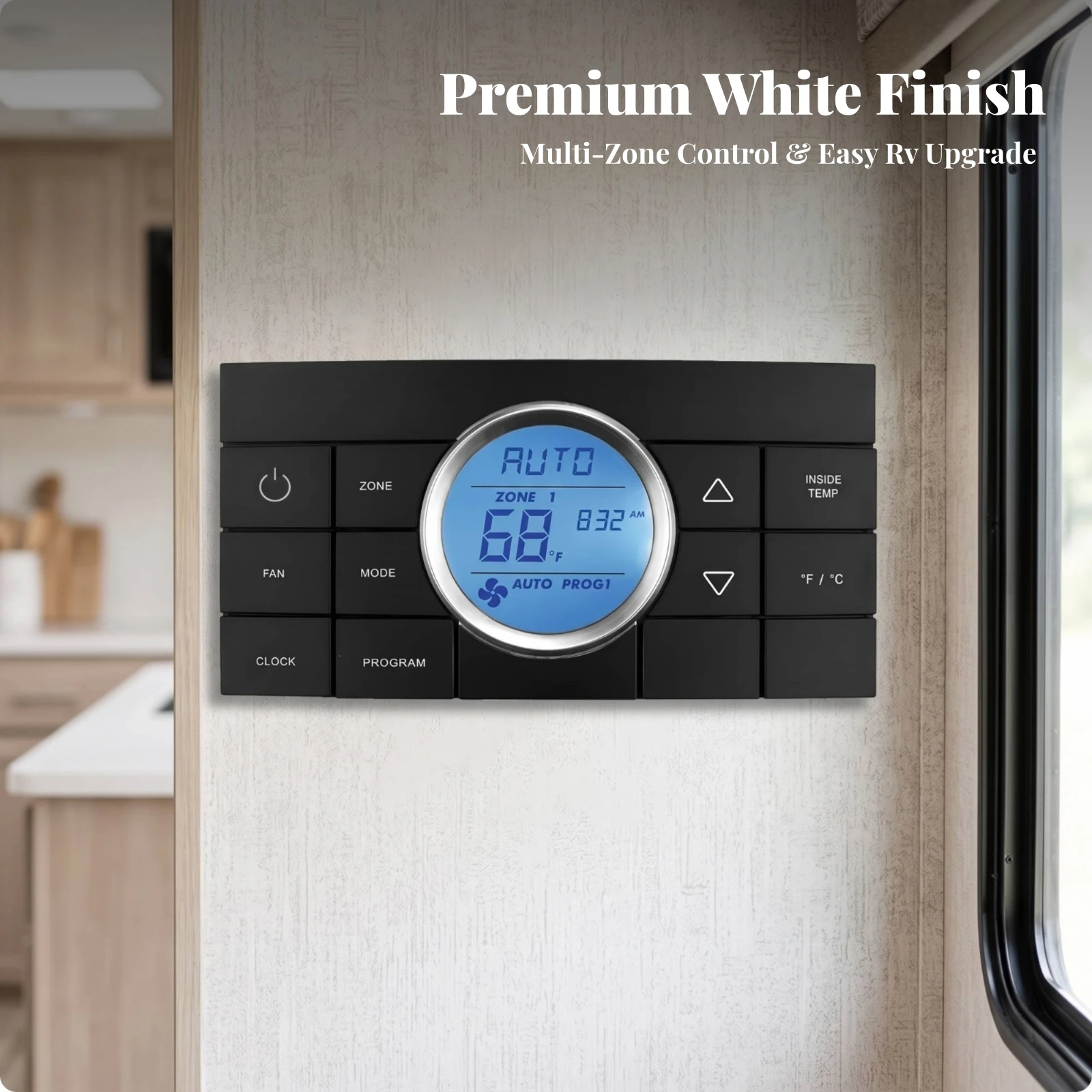 RV Single Zone Wall Thermostat Digital RV Thermostat for Travelers, Motorhome, Travel Trailer