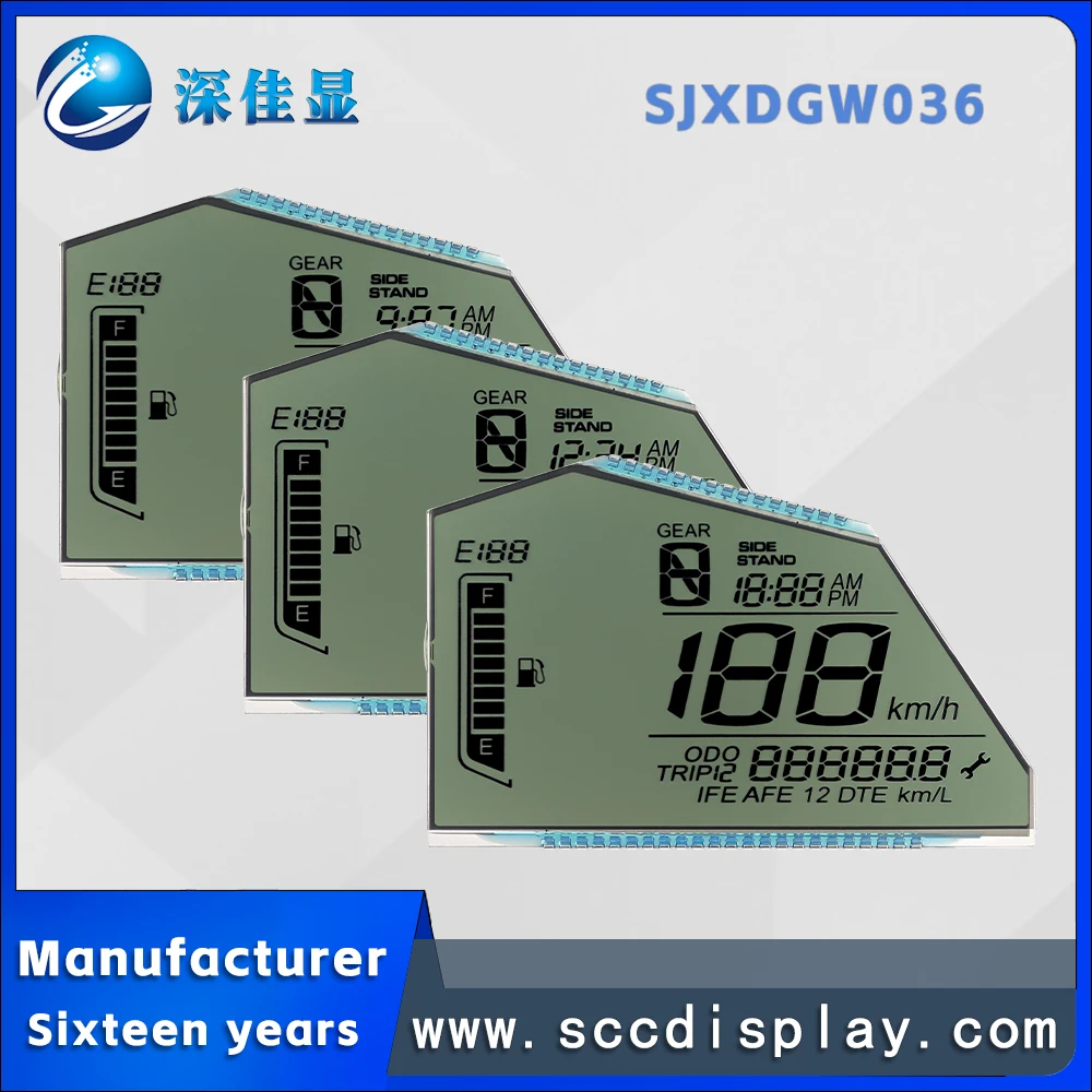 Customized non-standard HTN segment display screen SJXDGW036 anti glare car LCD screen high contrast segment code screen