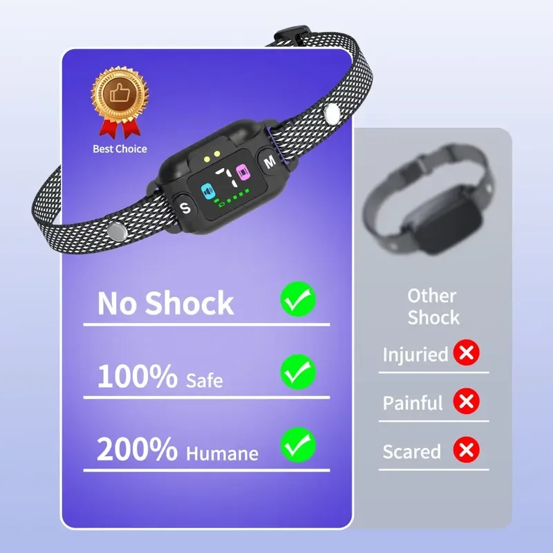For TIZE 7-Level High-Sensitivity Mini Stop Barking Training Collar No Shock Harmless Safe Vibration Anti-Bark Collar