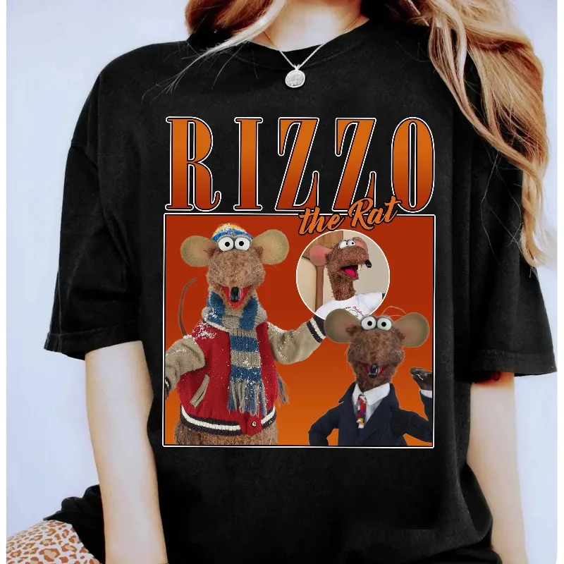 Camisa retrô ragdoll rizzo mouse retrato, camisa retro rizzo quatro estações unissex puro algodão casual moda camiseta