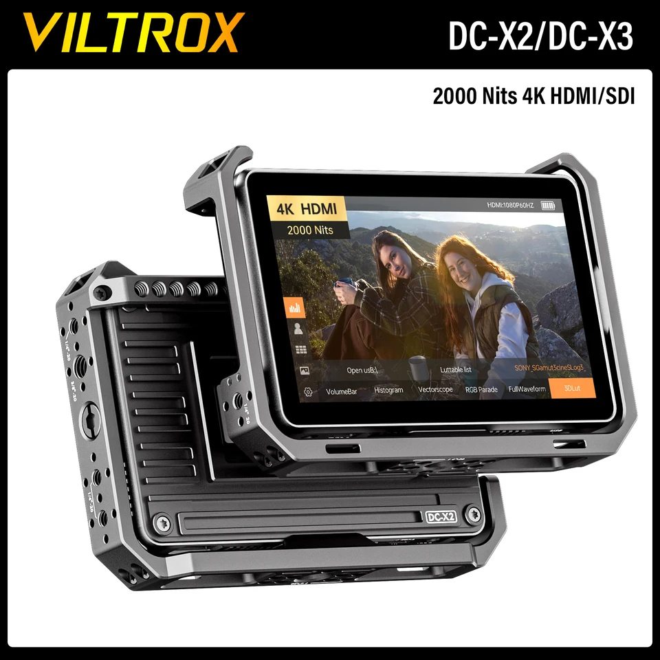 VILTROX DC-X2 DC-X3 Series Touch Screen 6 Inch FHD Camera Monitor 2000 Nits 3D LUT 1080P 4K HDMI SDI Inputs Outputs for Camera