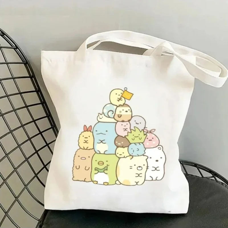 

Cute Cartoon Canvas Tote Bag for Women Handbag Harajuku Hip Hop Style Streetwear Casual Bag Large Capacity Shopping Travel Bag