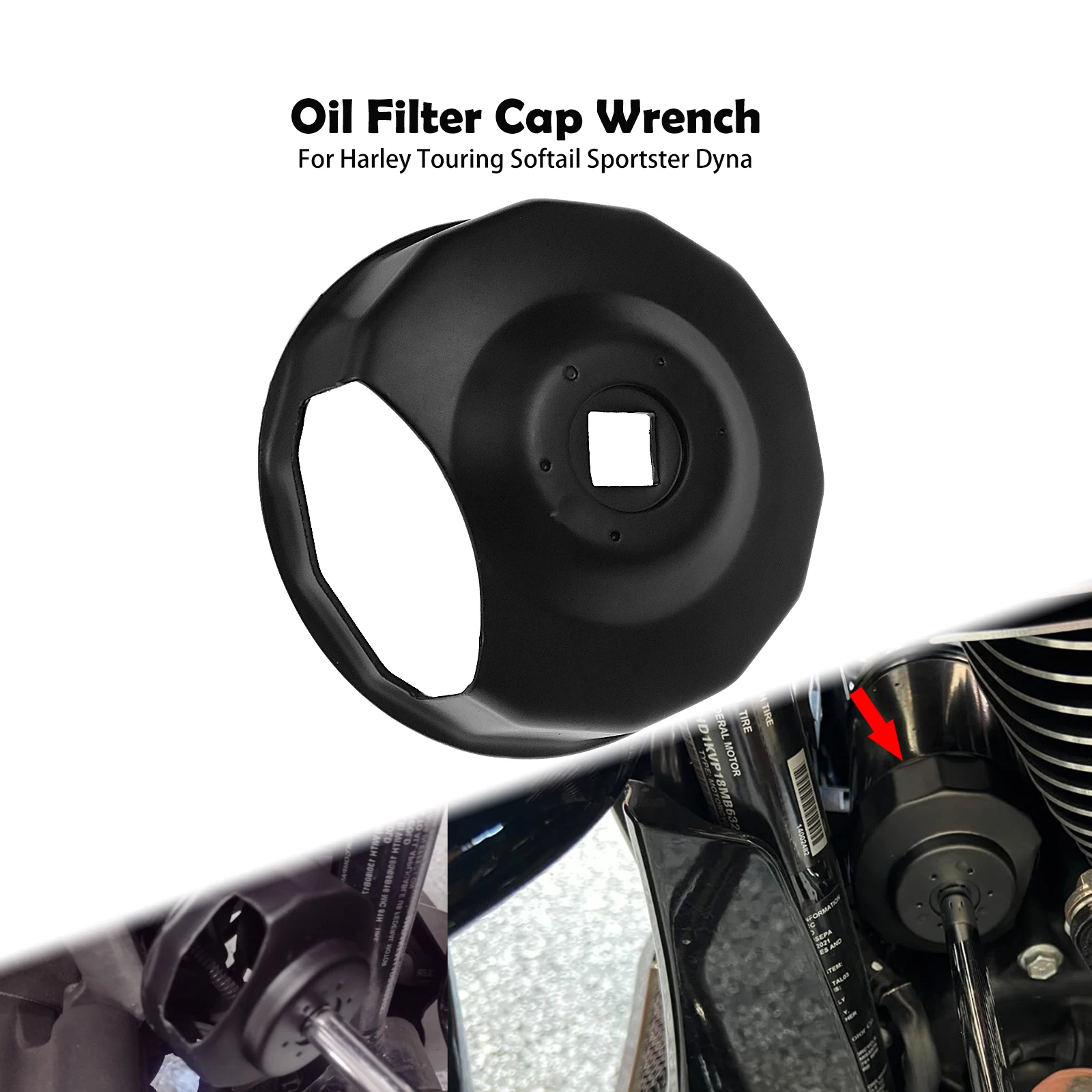 

Motorcycle Oil Filter Wrench Tool 76mm 14 Flutes Cover Twin Cam Oil Filters End Cap For Harley Touring Softial Dyna Sportster XL