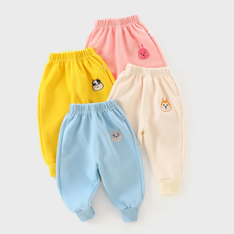 2024 Autumn Children Girl Sports Pant Cotton Cartoon Printed Infant Baby Girl Jogger Pant Loose Candy Color Casual Kid Girl Pant