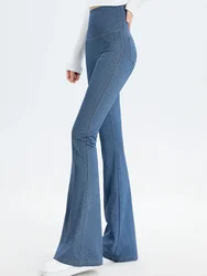 Denim Barbie Pants Women Clothing Wear Slightly High Waist Slim Hip Lift 2024 Spring and Autumn New Solid Sports Women Pants