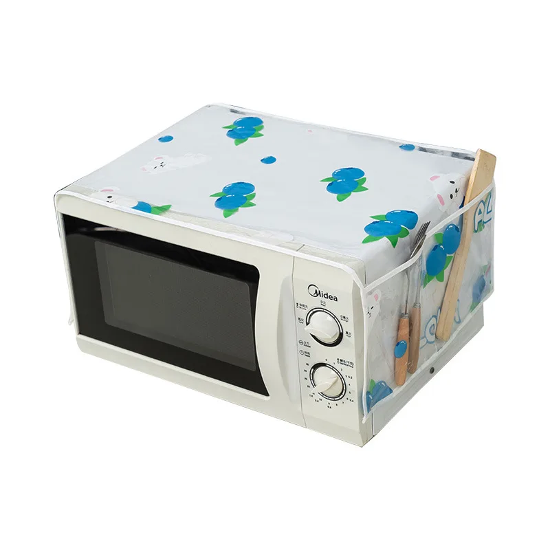 Economic Microwave Oven Covers Grease Proofing Storage Bag Double Pockets Dust Covers Microwave Oven Hood Kitchen Accessories