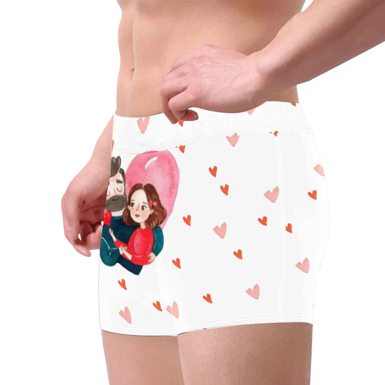 #SNew Sexy Women Men Funny Underwear Valentine\'s Day Printing Plus Size Boxer Underpants Mid High Waist Physiological Underpants