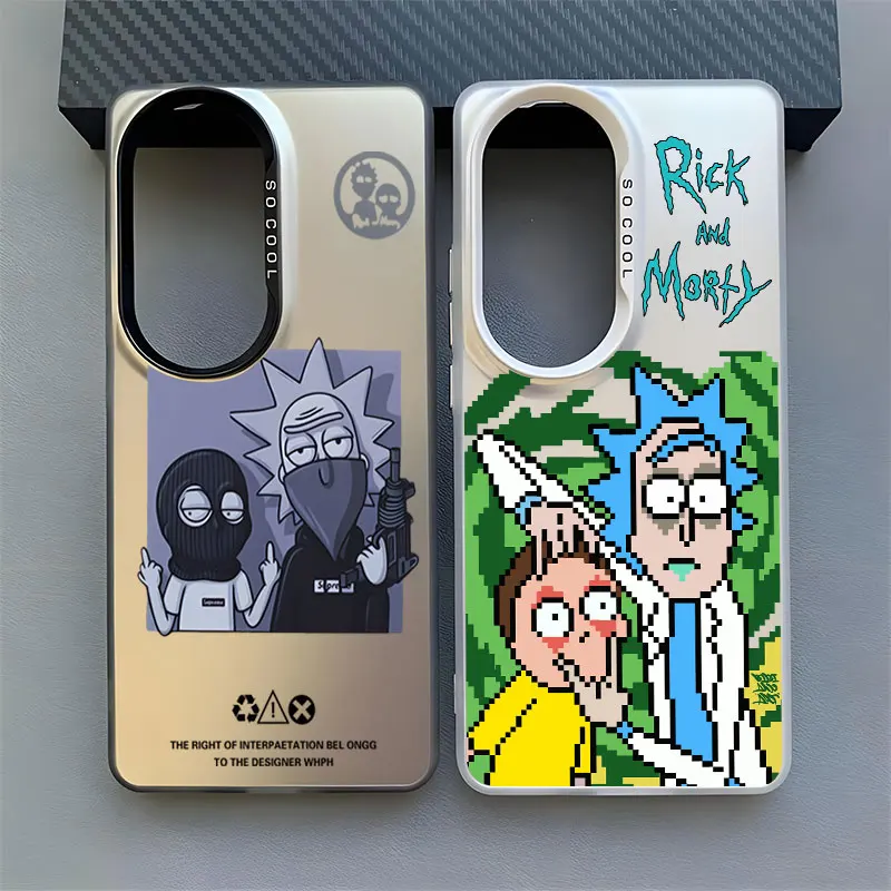 Funda a prueba de golpes para Realme C35 C53 C55 C65 C67 C75 Narzo N53 N63 Note 50 60 12 Lite V60 Pro R-Rick y M-Morty