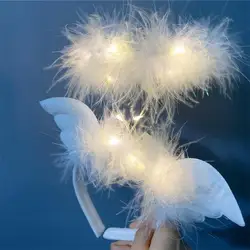 New Party Show Play Fancy Dress Costume Accessories Christmas Feather Wreath Angel Halo Headbands