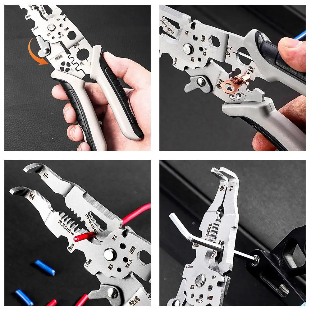 New Multifunctional Wire Crimper Pliers Cable Cutter Adjustable Automatic Electrical Wire Stripper Stripping Terminal Hand Tool