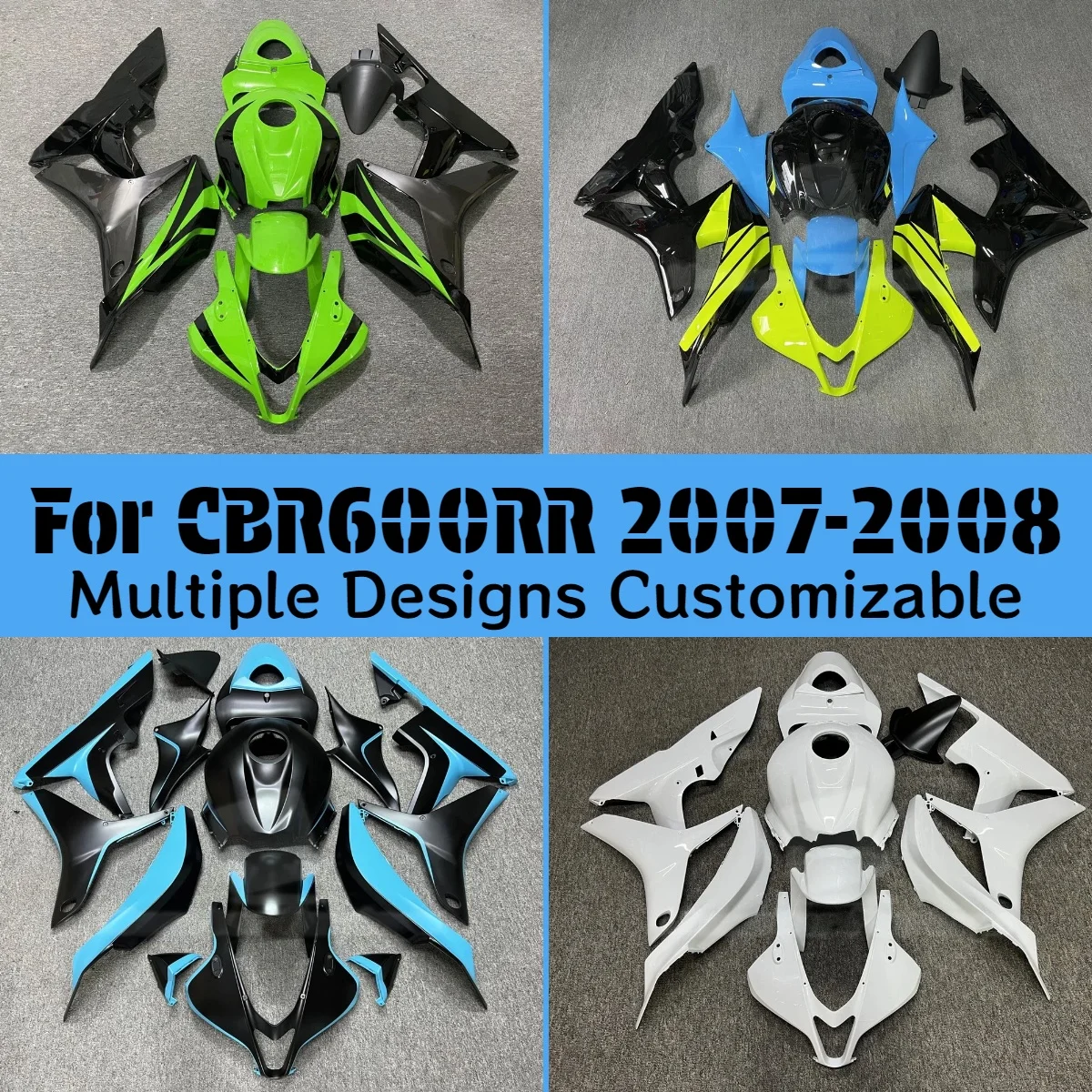

Комплект обтекателя CBR600RR 2007 2008, полностью белые обтекатели из АБС-пластика, обтекатель мотоцикла для HONDA CBR 600RR 07 08