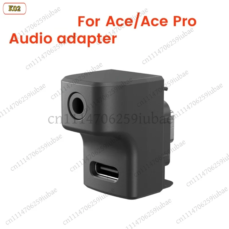 Black A25R Audio Adapter External Microphone Charging Accessory Compatible with Ace Pro/Ace Camera Parts