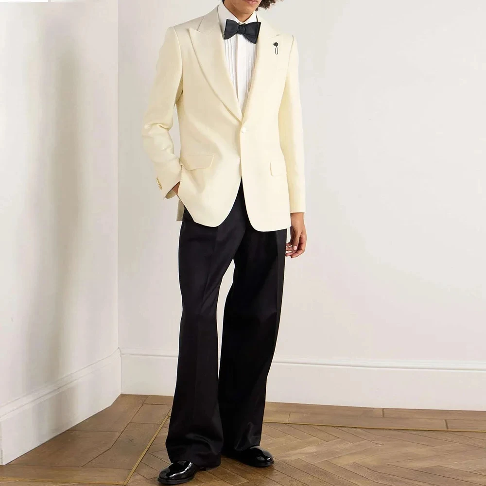 

Стильные мужские костюмы, куртка из 2 предметов, брюки, деловая официальная свадебная одежда с остроконечными лацканами на одной пуговице для жениха, выпускного вечера, повседневная мужская одежда на заказ