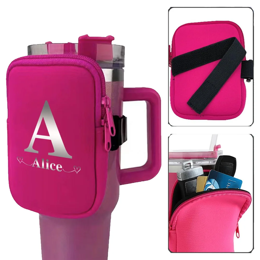 اسم مخصص يده أكياس زجاجات المياه المحايدة الملحقات في الهواء الطلق الرياضة كوب ماء المعصم الحقيبة سستة حقيبة التخزين الصغيرة #6