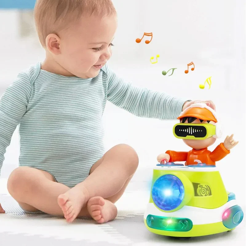 유아 DJ 자동차 전자 Bouncin 비트 음악 조명 바운스 액션 스윙 춤 장난감 아이 선물