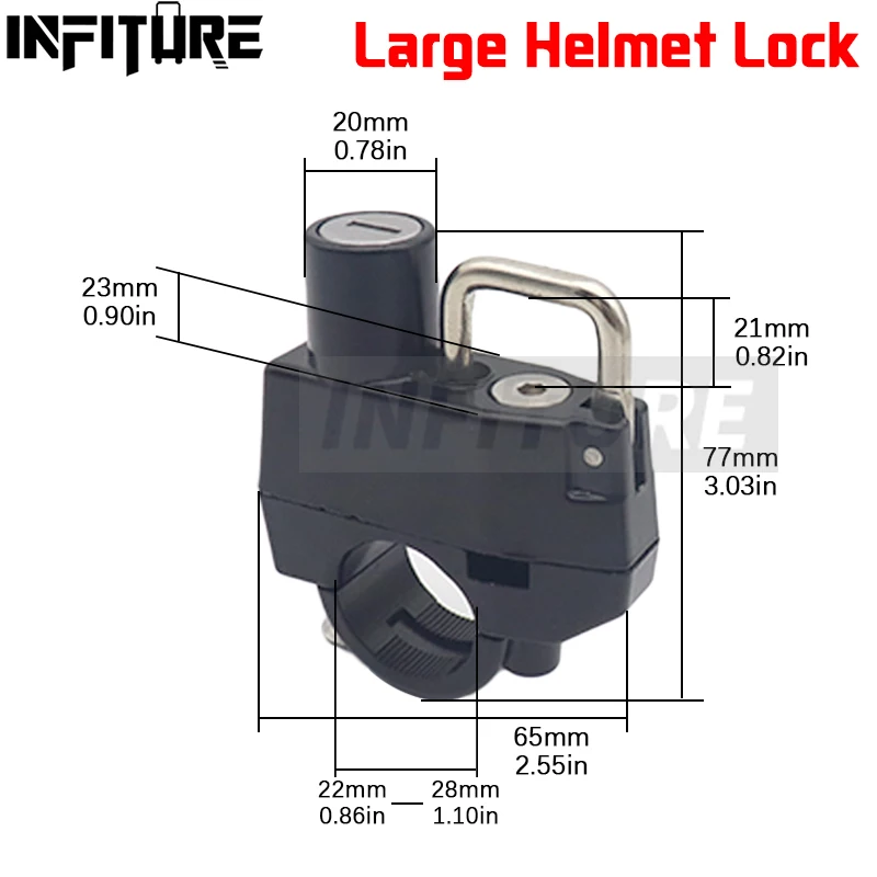 

Shockproof Safety Motorcycle Helmet Lock Anti-Theft Bicycle Helmet Security Locks with 2 Keys and Installation Tool