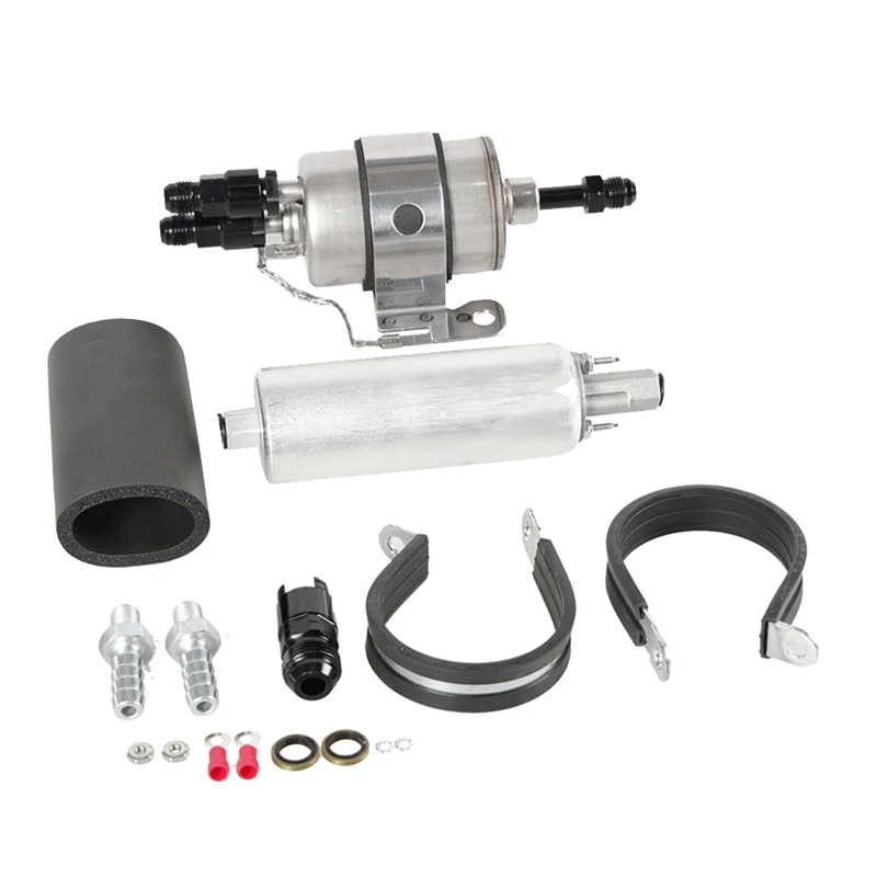 

1Set LS Fuel Filter & Regulator EFI Fuel Pump Kit New Metal Silver Walbro Returnless -6AN Engine Swap