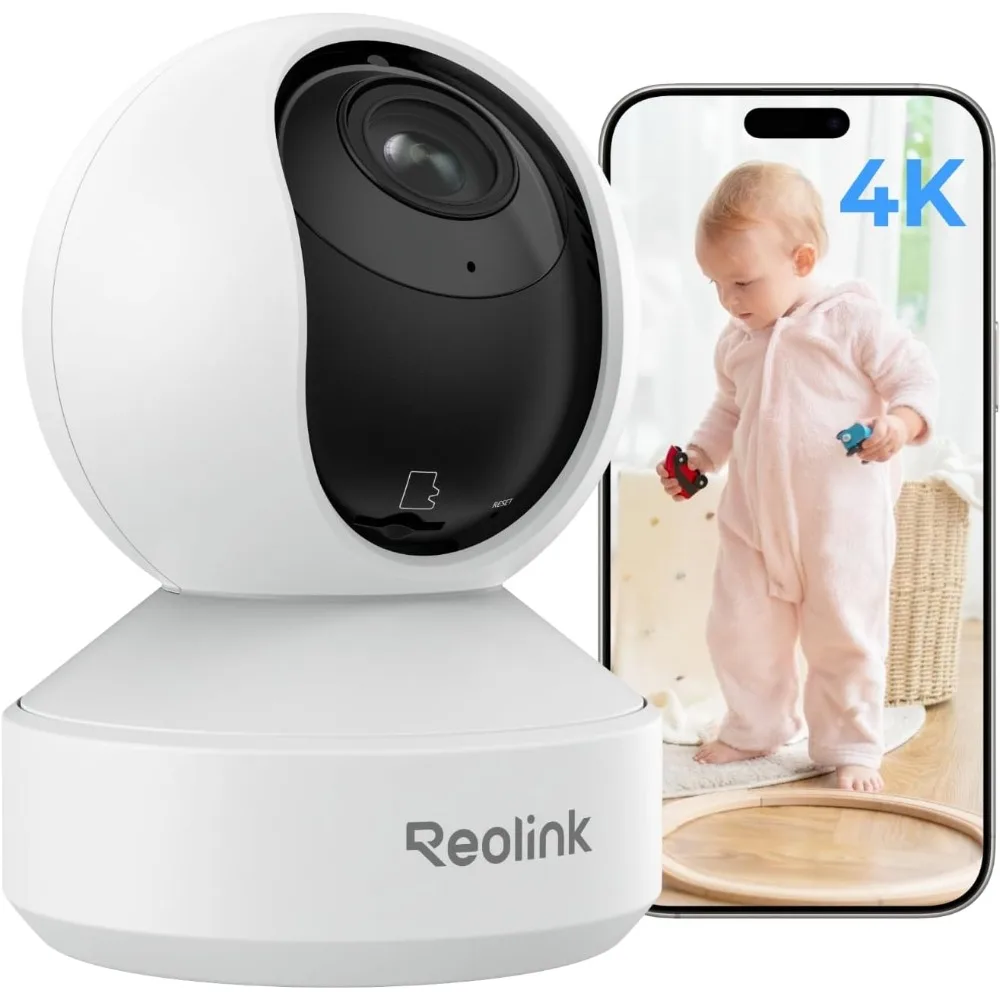 

Smart 4k uhd pan & tilt dual-band wi-fi 6 indoor security camera with 3x optical zoom, auto-tracking, people/pet detection, cry