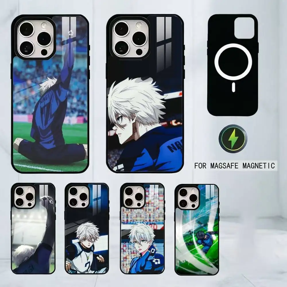 

AAA B-BLUE LOCKS S-Seishiro Nagi Phone Case For iPhone17,16,15,14,13,12,11 Plus,Pro Magnetic For Magsafe Wireless Charging