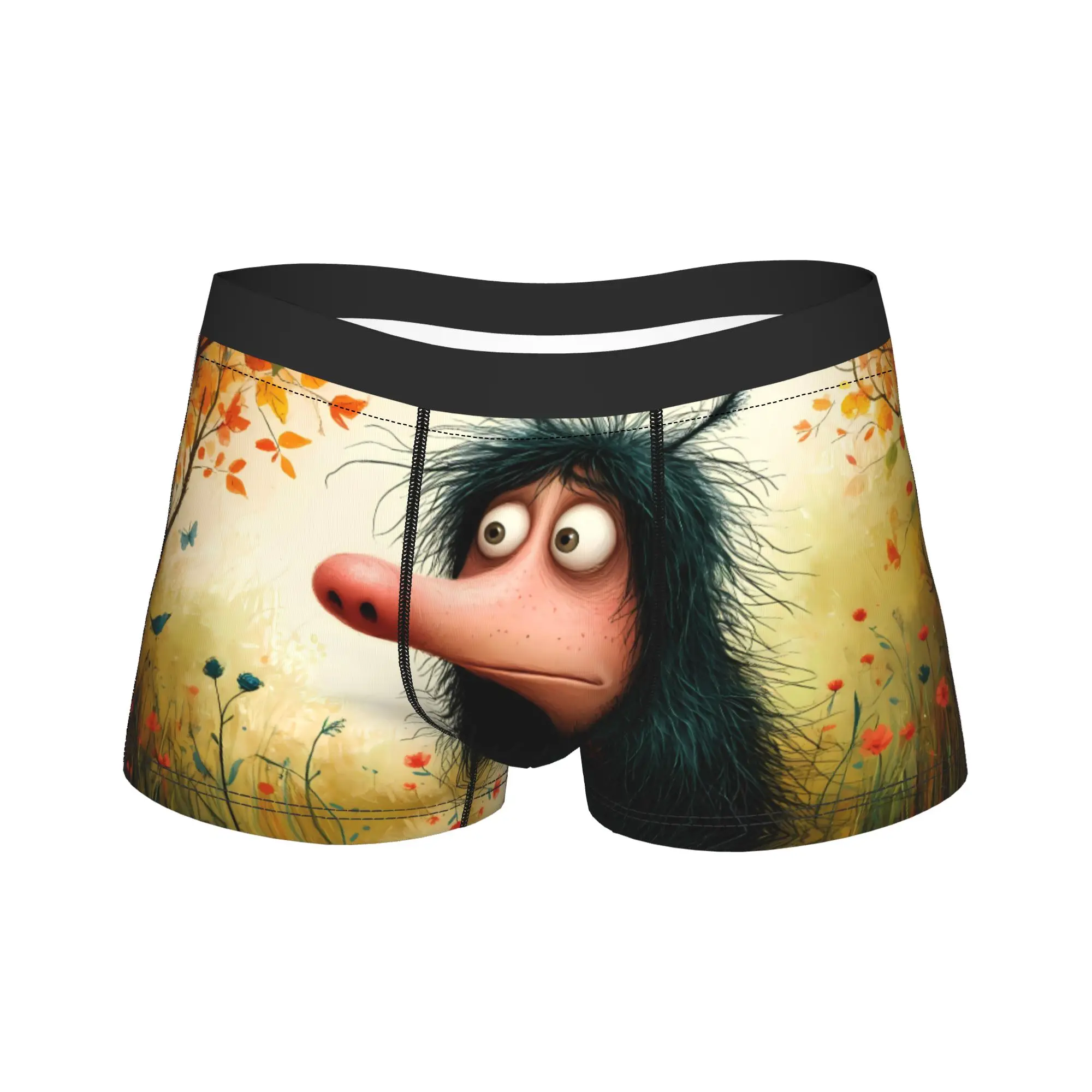 

Мужские дышащие трусы-боксеры Monster Big Nose, эластичное нижнее белье со стильным принтом, повседневная комфортная одежда для ежедневной носки